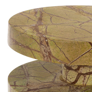 Danny Round Marble Accent Table – Solid Marble Top, Compact 14X14x24 In, Timeless Minimalist Design