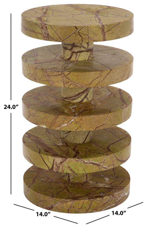 Danny Round Marble Accent Table – Solid Marble Top, Compact 14X14x24 In, Timeless Minimalist Design
