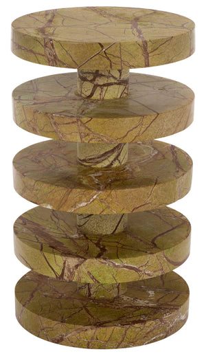 Danny Round Marble Accent Table – Solid Marble Top, Compact 14X14x24 In, Timeless Minimalist Design