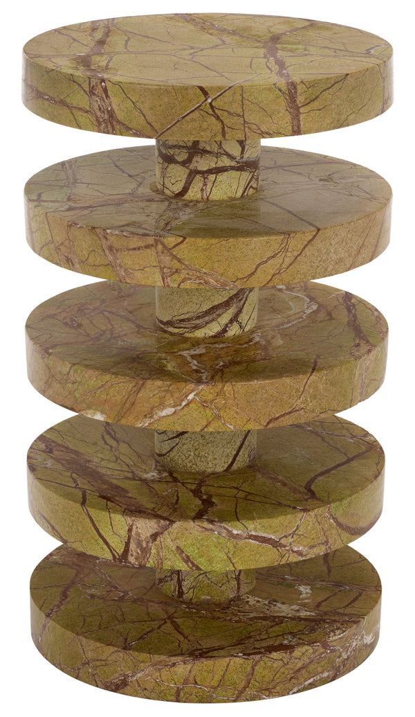 Danny Round Marble Accent Table – Solid Marble Top, Compact 14X14x24 In, Timeless Minimalist Design