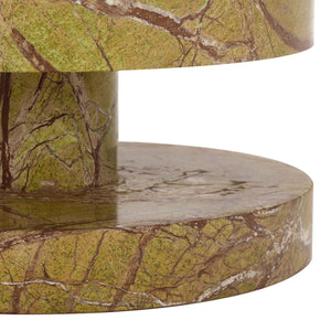 Danny Round Marble Accent Table – Solid Marble Top, Compact 14X14x24 In, Timeless Minimalist Design