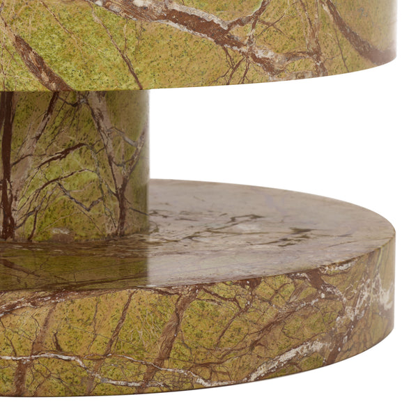 Danny Round Marble Accent Table – Solid Marble Top, Compact 14X14x24 In, Timeless Minimalist Design