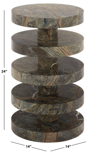 Danny Round Marble Accent Table – Solid Marble Top, Compact 14X14x24 In, Timeless Minimalist Design