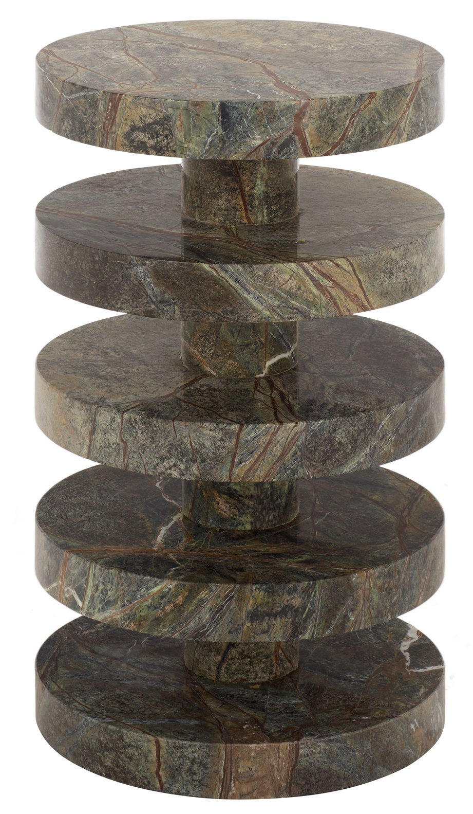 Danny Round Marble Accent Table – Solid Marble Top, Compact 14X14x24 In, Timeless Minimalist Design