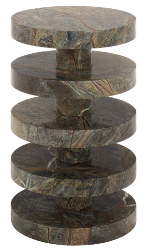 Danny Round Marble Accent Table – Solid Marble Top, Compact 14X14x24 In, Timeless Minimalist Design