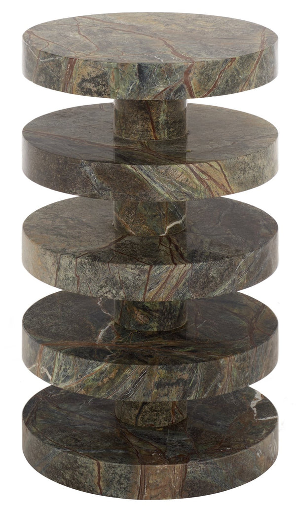Danny Round Marble Accent Table – Solid Marble Top, Compact 14X14x24 In, Timeless Minimalist Design