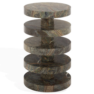 Danny Round Marble Accent Table – Solid Marble Top, Compact 14X14x24 In, Timeless Minimalist Design