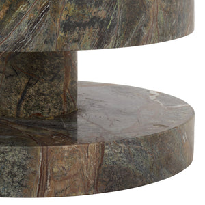 Danny Round Marble Accent Table – Solid Marble Top, Compact 14X14x24 In, Timeless Minimalist Design