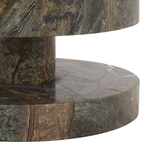 Danny Round Marble Accent Table – Solid Marble Top, Compact 14X14x24 In, Timeless Minimalist Design