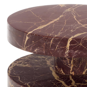 Danny Round Marble Accent Table – Solid Marble Top, Compact 14X14x24 In, Timeless Minimalist Design