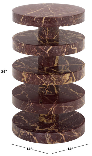 Danny Round Marble Accent Table – Solid Marble Top, Compact 14X14x24 In, Timeless Minimalist Design