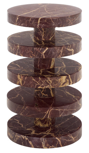 Danny Round Marble Accent Table – Solid Marble Top, Compact 14X14x24 In, Timeless Minimalist Design