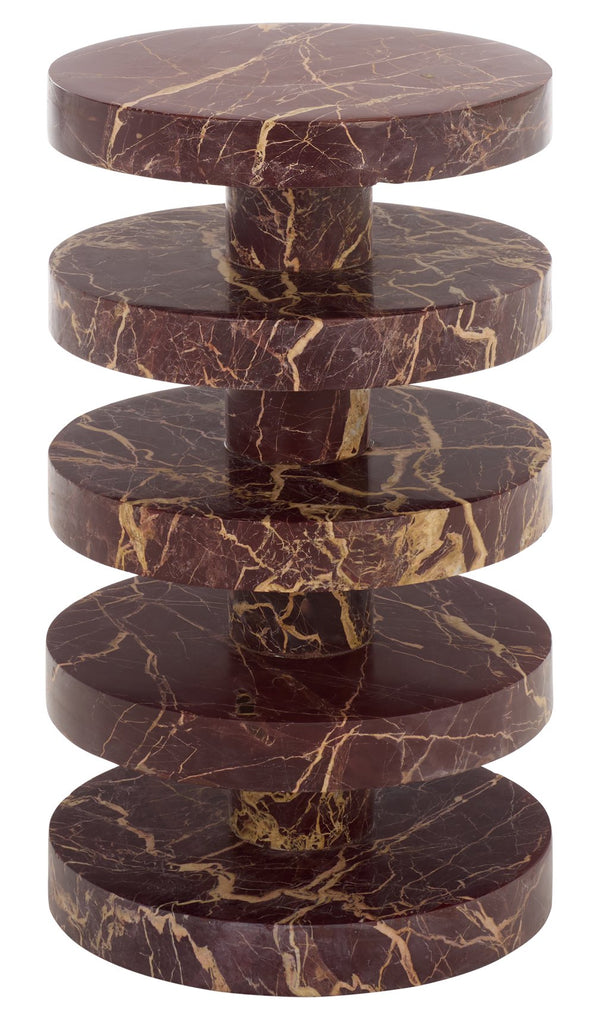 Danny Round Marble Accent Table – Solid Marble Top, Compact 14X14x24 In, Timeless Minimalist Design