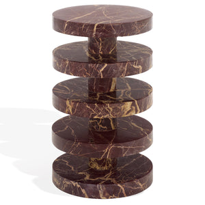 Danny Round Marble Accent Table – Solid Marble Top, Compact 14X14x24 In, Timeless Minimalist Design