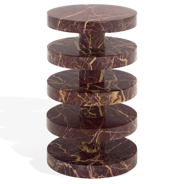Danny Round Marble Accent Table – Solid Marble Top, Compact 14X14x24 In, Timeless Minimalist Design