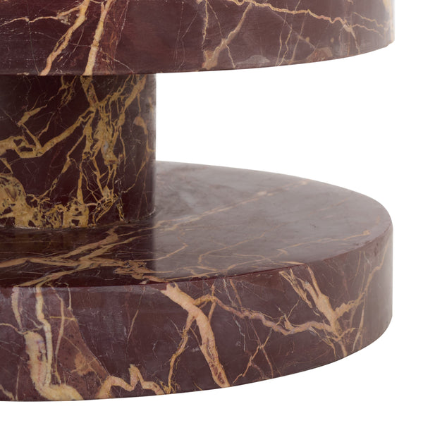 Danny Round Marble Accent Table – Solid Marble Top, Compact 14X14x24 In, Timeless Minimalist Design