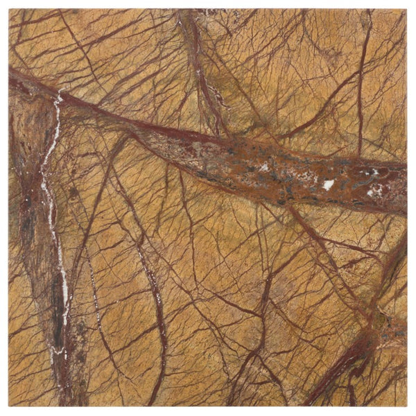 Safavieh Adriano Square Marble Accent Table with Natural Veining for Living Room Vignettes Brown / Beige SFV5767A