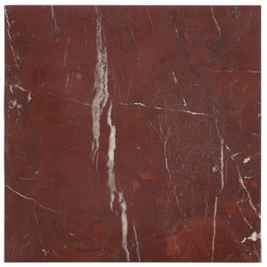 Safavieh Adriano Square Marble Accent Table with Natural Veining for Living Room Vignettes Red / White SFV5767C