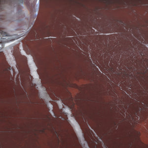 Safavieh Adriano Square Marble Accent Table with Natural Veining for Living Room Vignettes Red / White SFV5767C