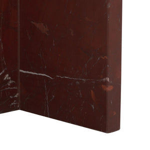 Safavieh Adriano Square Marble Accent Table with Natural Veining for Living Room Vignettes Red / White SFV5767C
