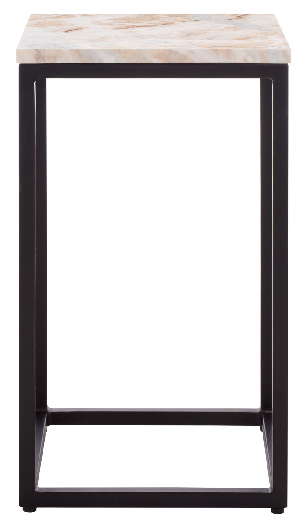 Safavieh Macklyn Square Marble Top Accent Table - Elegant Black & Light Brown Design For Modern Spaces Light Brown ,Black Marble ,Metal Sfv5768a