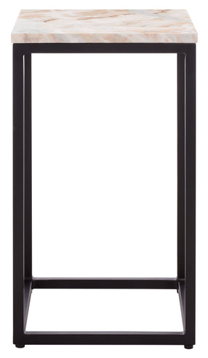 Safavieh Macklyn Square Marble Top Accent Table - Elegant Black & Light Brown Design For Modern Spaces Light Brown ,Black Marble ,Metal Sfv5768a