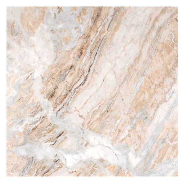 Macklyn Square Marble Top Coffee Table With Natural Veined Marble Surface And Matte Metal Frame Elegance