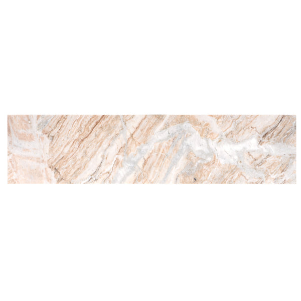 Macklyn Rectangle Marble Top Console Table With Sleek Metal Base, Narrow 59" X 14" Elegant Foyer Surface