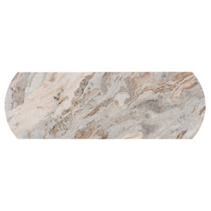 Macklyn Oval Marble Top Console Table With Slim Metal Base, Space-Saving Entryway Accent, 47.2"
