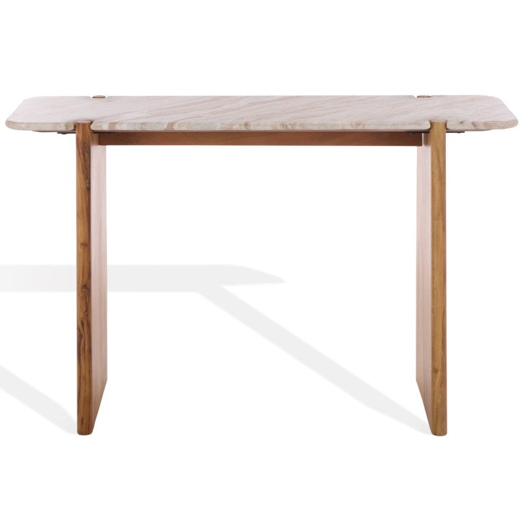 Safavieh Feliciabeth Marble Top Wood Console Table for Entryway Hallway or Living Room SFV5773A
