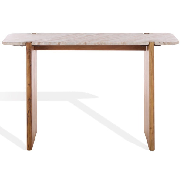 Safavieh Feliciabeth Marble Top Wood Console Table for Entryway Hallway or Living Room SFV5773A