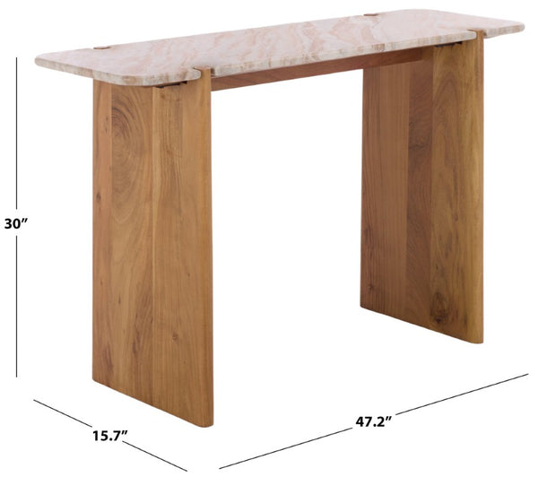 Safavieh Feliciabeth Marble Top Wood Console Table for Entryway Hallway or Living Room SFV5773A