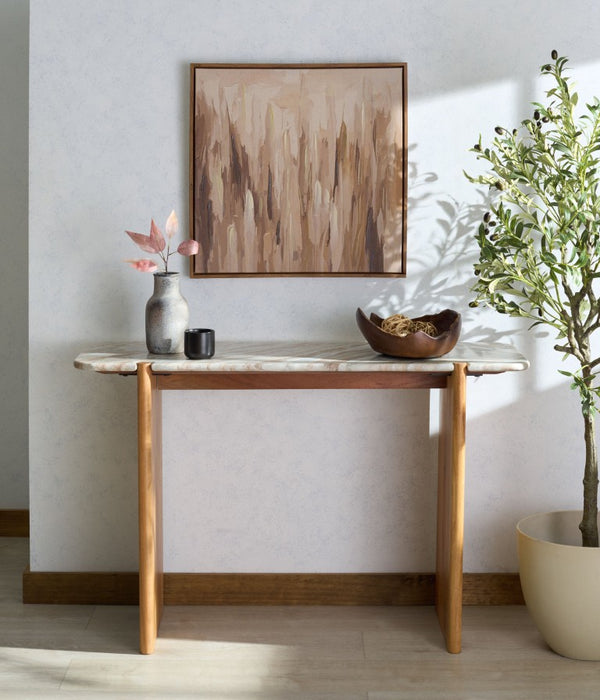 Safavieh Feliciabeth Marble Top Wood Console Table for Entryway Hallway or Living Room SFV5773A