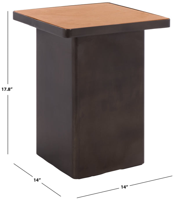 Bellatressa Square Marble Top Accent Table With Bold Veining And Metal Base, Compact Luxury Piece
