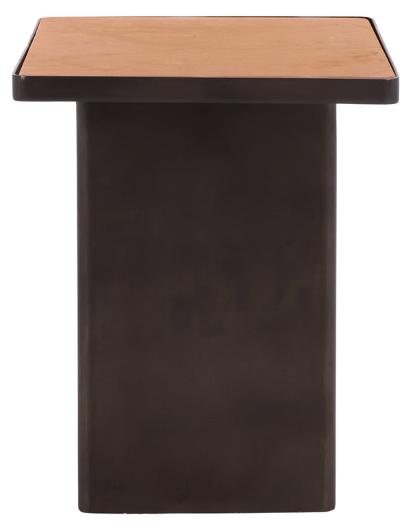 Bellatressa Square Marble Top Accent Table With Bold Veining And Metal Base, Compact Luxury Piece