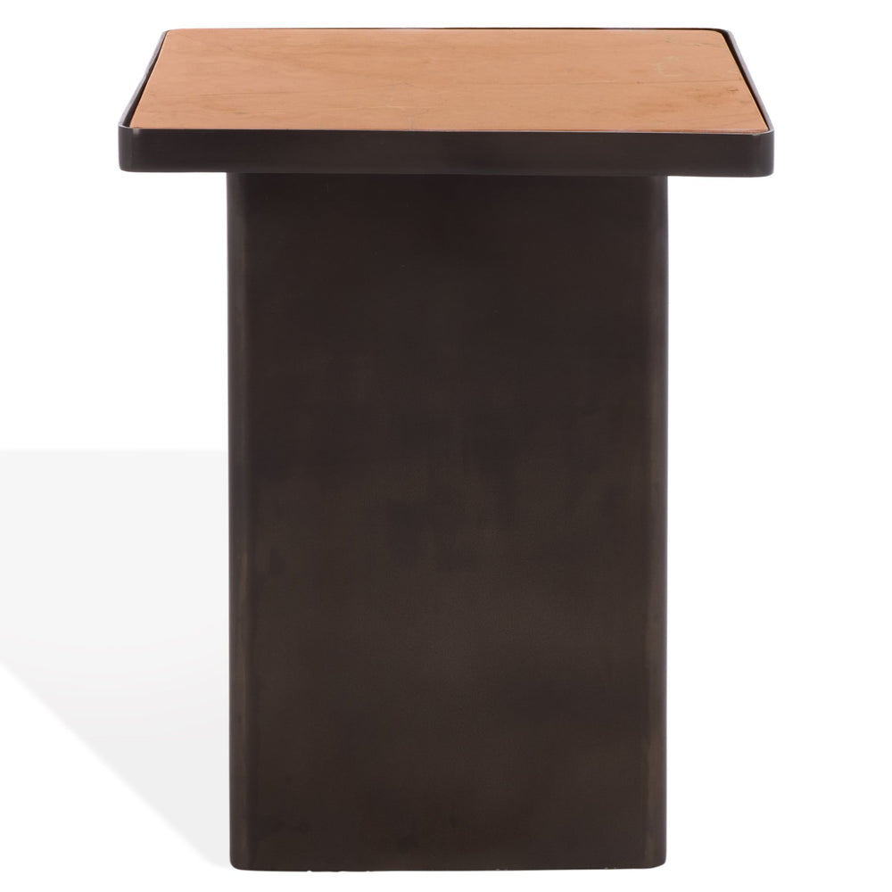 Bellatressa Square Marble Top Accent Table With Bold Veining And Metal Base, Compact Luxury Piece