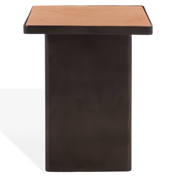 Bellatressa Square Marble Top Accent Table With Bold Veining And Metal Base, Compact Luxury Piece