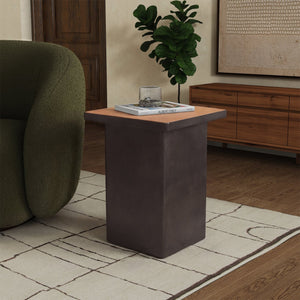 Bellatressa Square Marble Top Accent Table With Bold Veining And Metal Base, Compact Luxury Piece