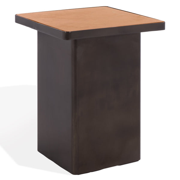 Bellatressa Square Marble Top Accent Table With Bold Veining And Metal Base, Compact Luxury Piece