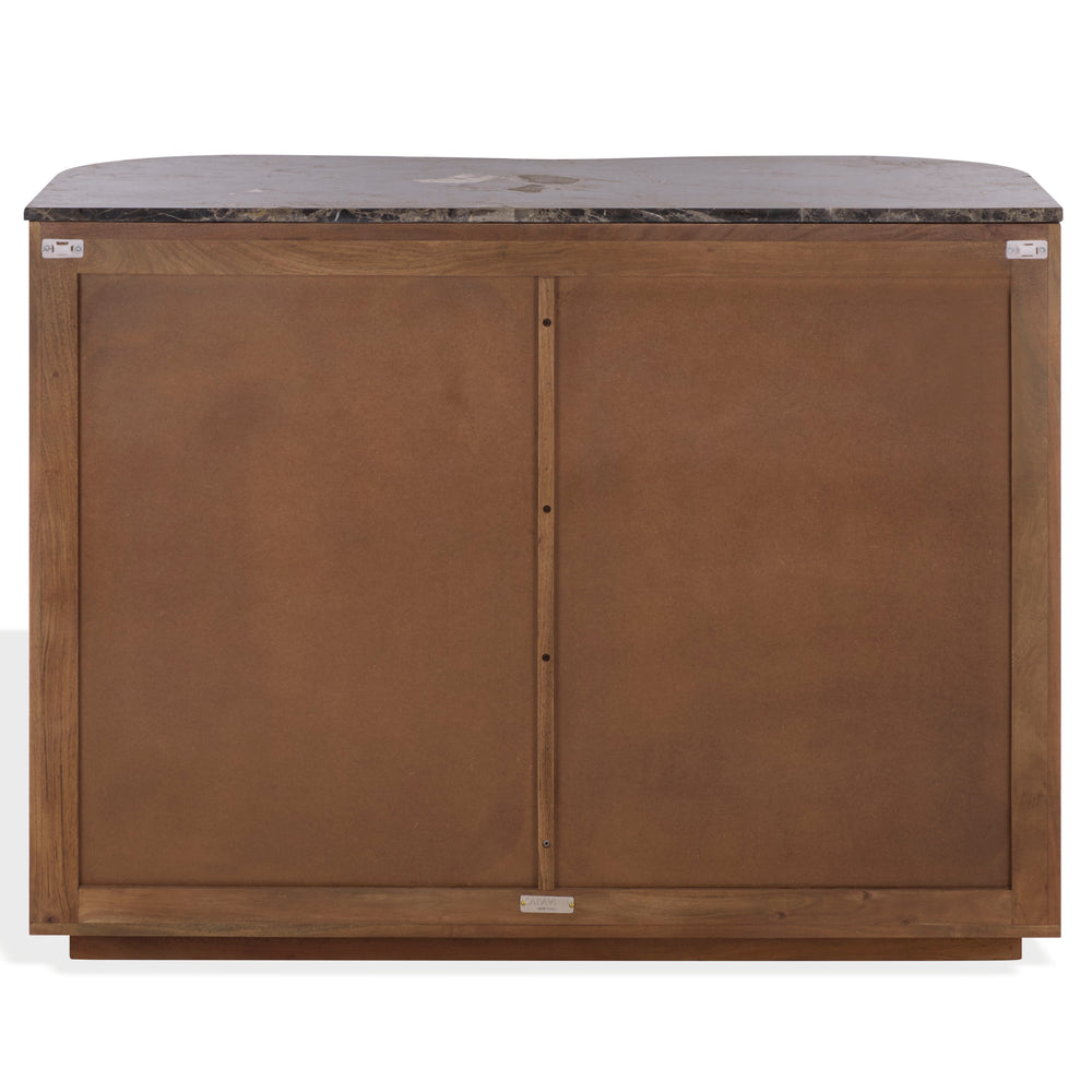 Jamilah Marble Top Chest With Polished Natural Marble And Durable Wood—Elegant Storage For Entryways