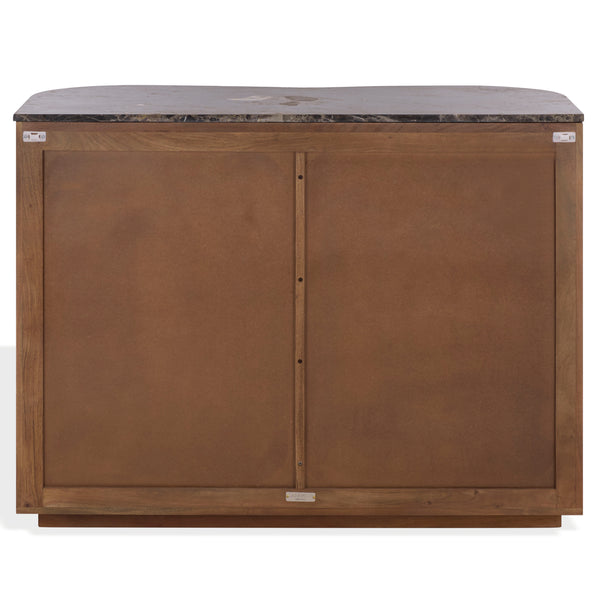 Jamilah Marble Top Chest With Polished Natural Marble And Durable Wood—Elegant Storage For Entryways
