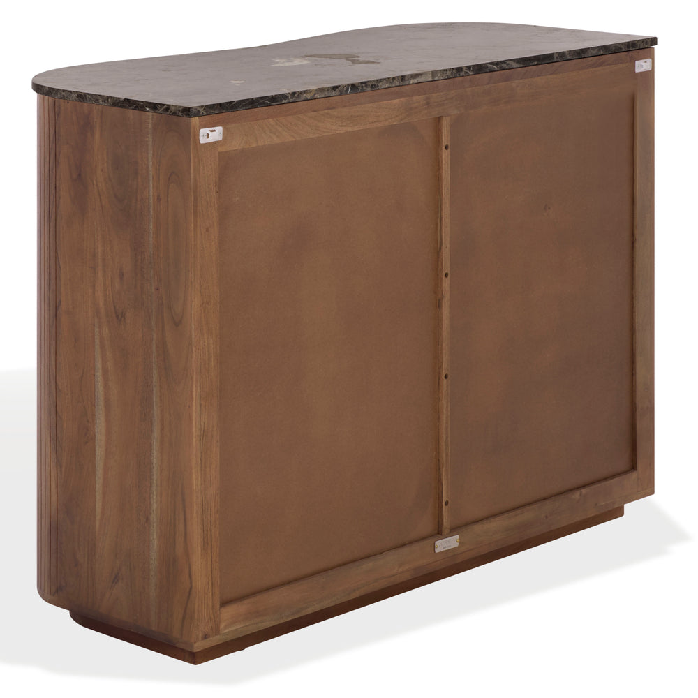 Jamilah Marble Top Chest With Polished Natural Marble And Durable Wood—Elegant Storage For Entryways