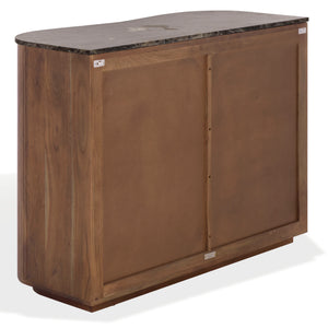 Jamilah Marble Top Chest With Polished Natural Marble And Durable Wood—Elegant Storage For Entryways