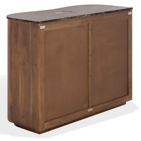 Jamilah Marble Top Chest With Polished Natural Marble And Durable Wood—Elegant Storage For Entryways