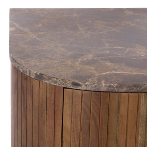 Jamilah Marble Top Chest With Polished Natural Marble And Durable Wood—Elegant Storage For Entryways