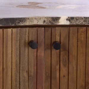 Jamilah Marble Top Chest With Polished Natural Marble And Durable Wood—Elegant Storage For Entryways