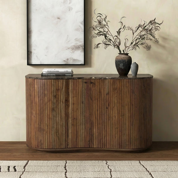 Jamilah Marble Top Chest With Polished Natural Marble And Durable Wood—Elegant Storage For Entryways