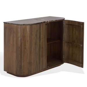Jamilah Marble Top Chest With Polished Natural Marble And Durable Wood—Elegant Storage For Entryways