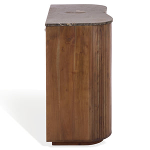 Jamilah Marble Top Chest With Polished Natural Marble And Durable Wood—Elegant Storage For Entryways