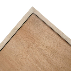 Safavieh Leslianne Natural Travertine Wood Square Side Table Minimalist Living Room Accent SFV5779A